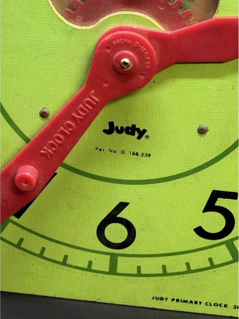 Vintage Judy Clock Primary Learning Educational Toy Wood Clock Rare Color